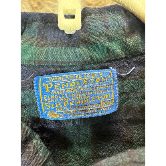 Vintage Pendleton Shirt 1980's Mens Green Blue Wool Tartan USA Made Size XXL - Picture 4 of 7